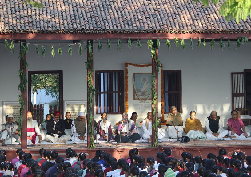 Prayer at Sabarmati Ashram