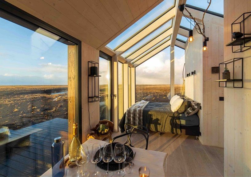 Glass cottage in Iceland