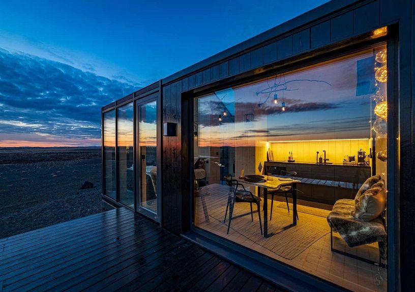Glass cottage in Iceland
