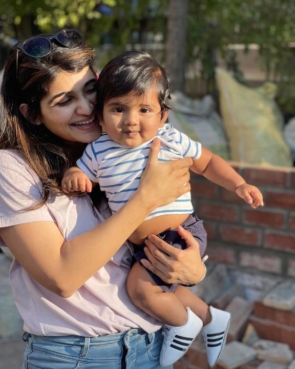 Alicia Souza with her son, Oliver.