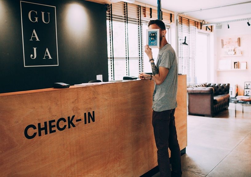 Checking in a hotel