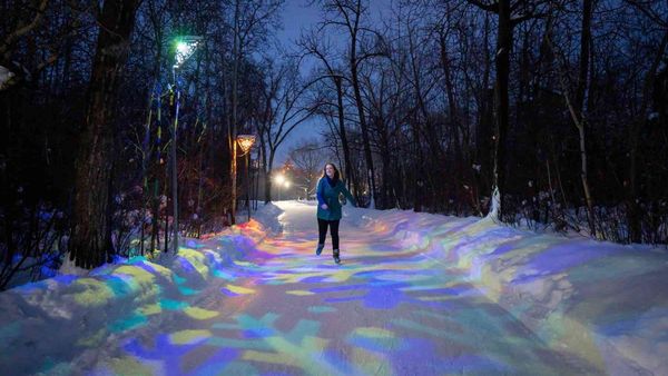 This 3.2 Km Ice-Skating Trail In Canada Winds Through A Forest — And Lights Up At Night