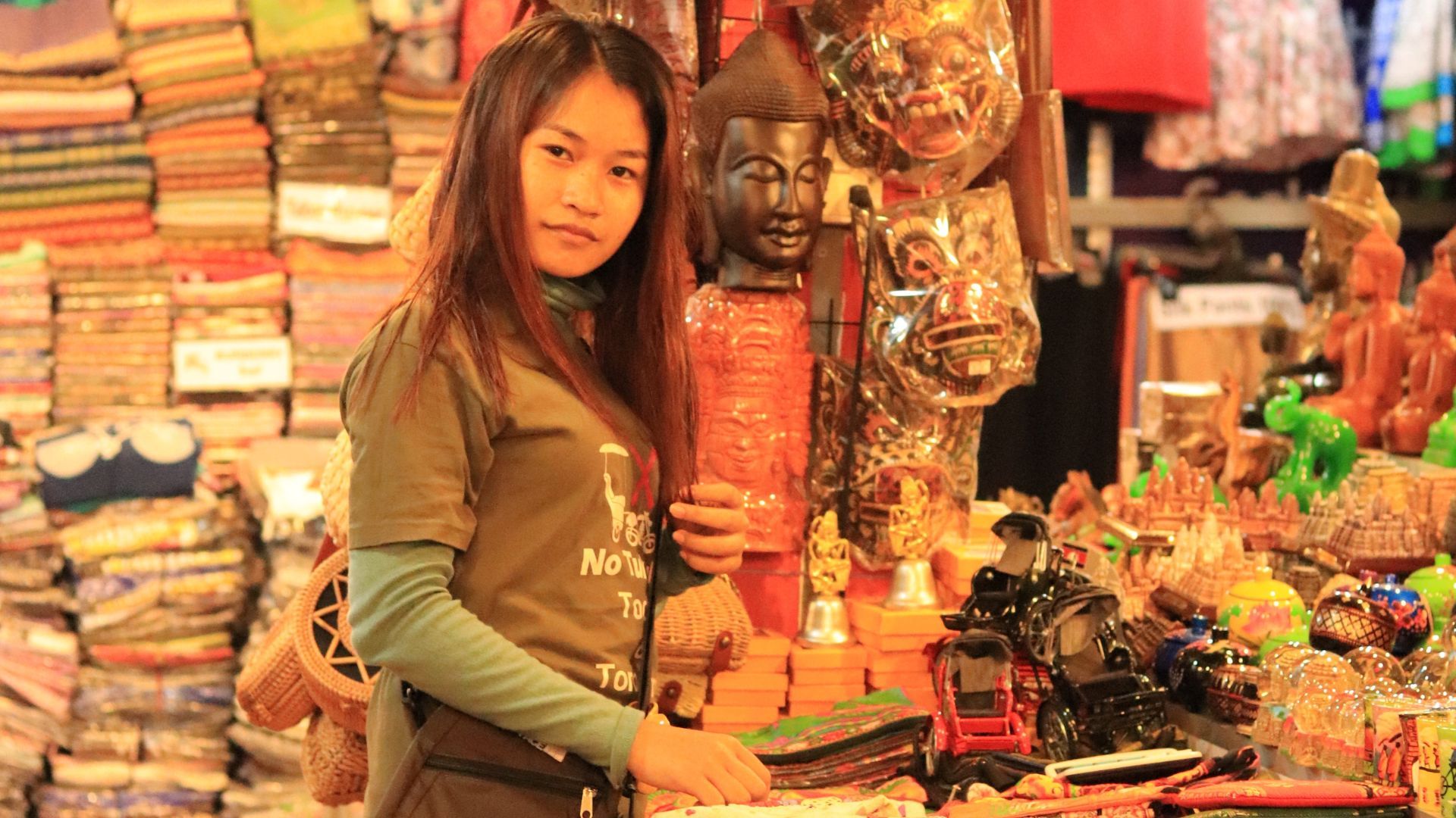 Woman at a shop