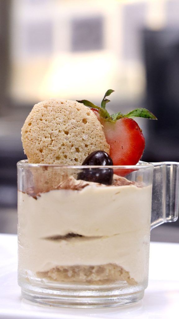 iramisu with millet finger biscuit