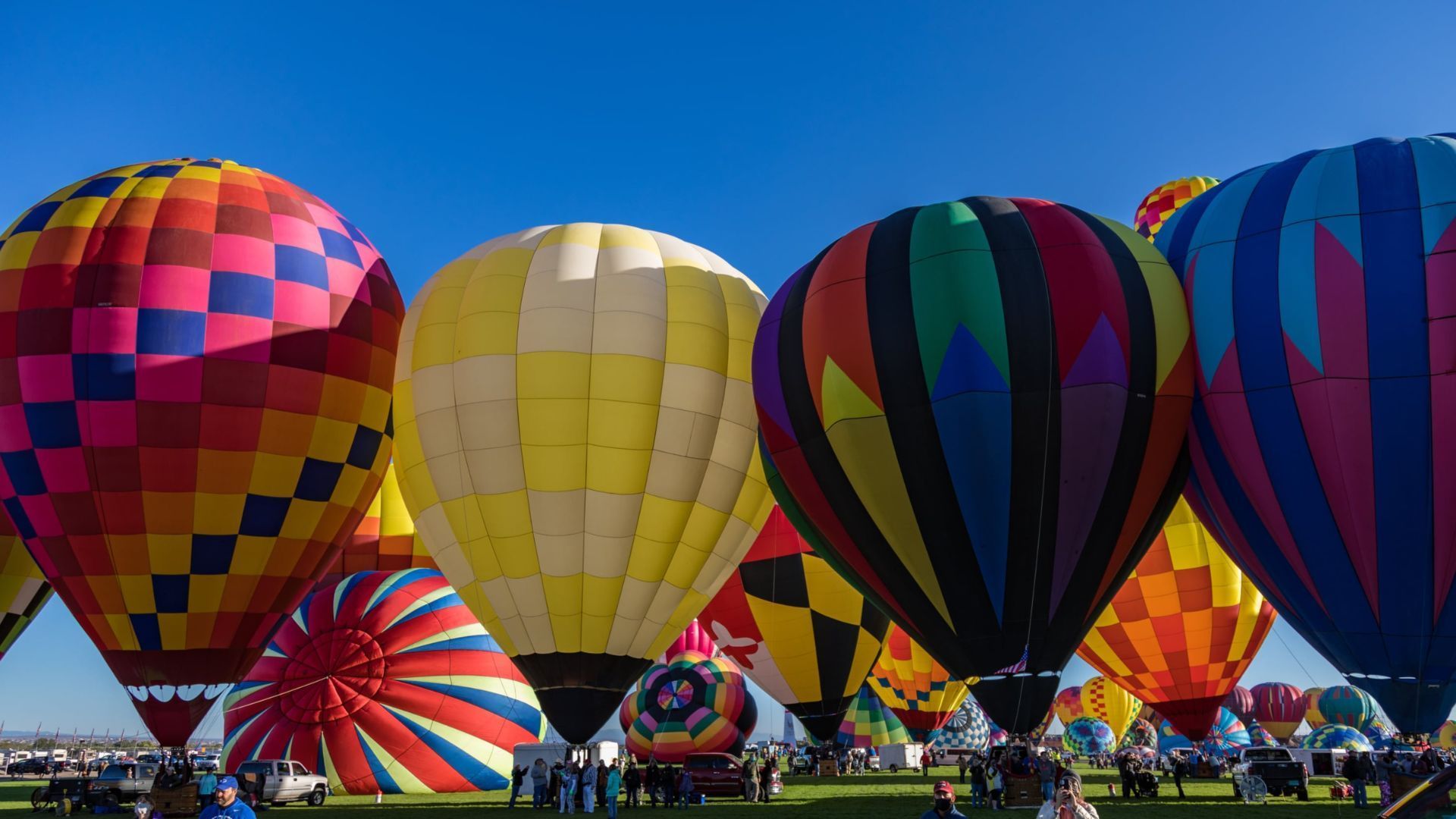 Colorful hot air balloons soaring at Lake Havasu Balloon Festival 2025