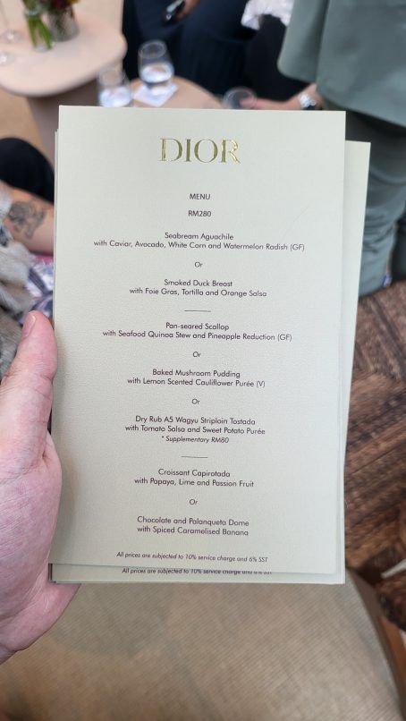 Miami dior discount café menu