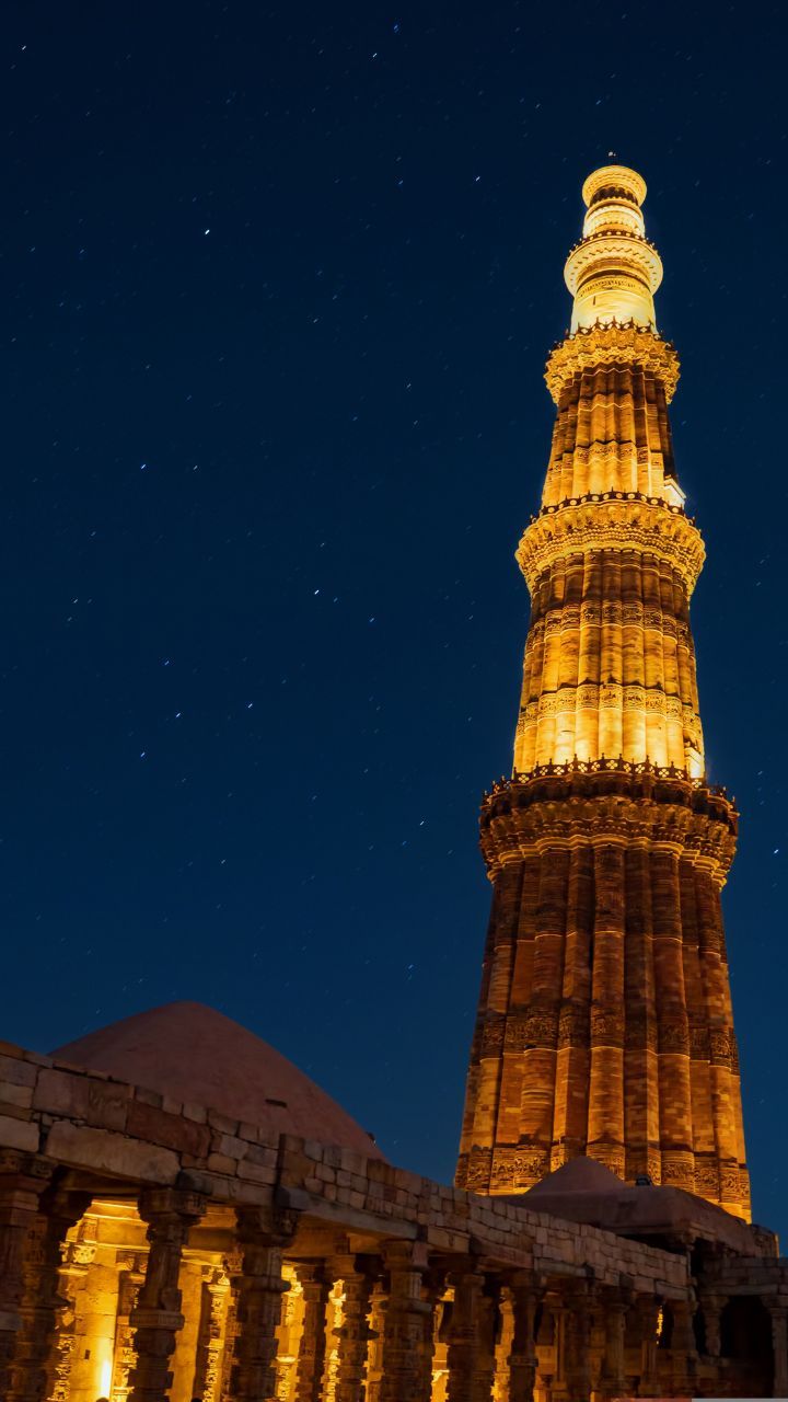 Qutub Minar At Night View Qutub Minar At Night View