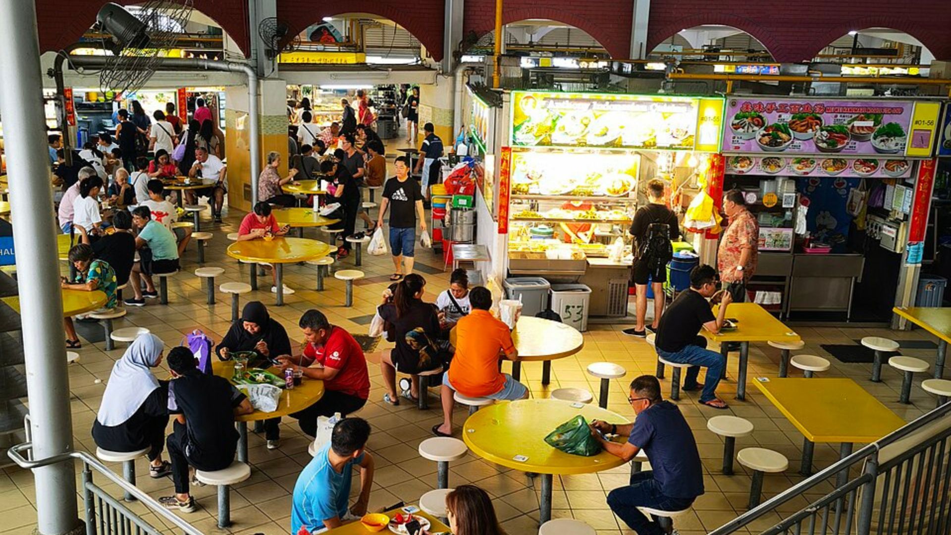 Hawker center in Kovan, Singapore