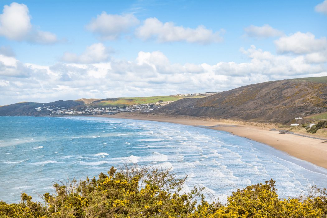 Woolacombe Beach, England, one of the best surf towns in the world