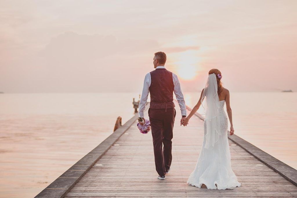 Couples holding hand at InterContinental Koh Samui