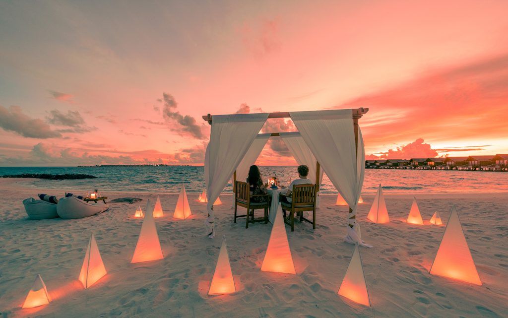 Sunset Beach Dinner in Maldives
