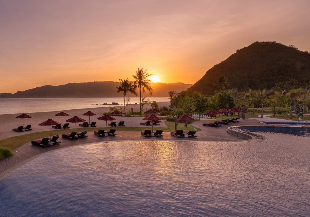 Pool in the sunset