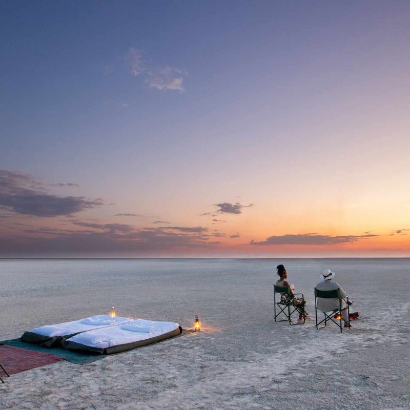 This 'Life-Changing' Safari Experience Includes Sleeping Under The Stars In The Middle Of A Salt Pan In Botswana