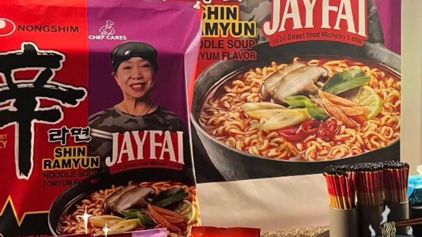 Bangkok street food icon Jay Fai has own Shin Ramyun line now