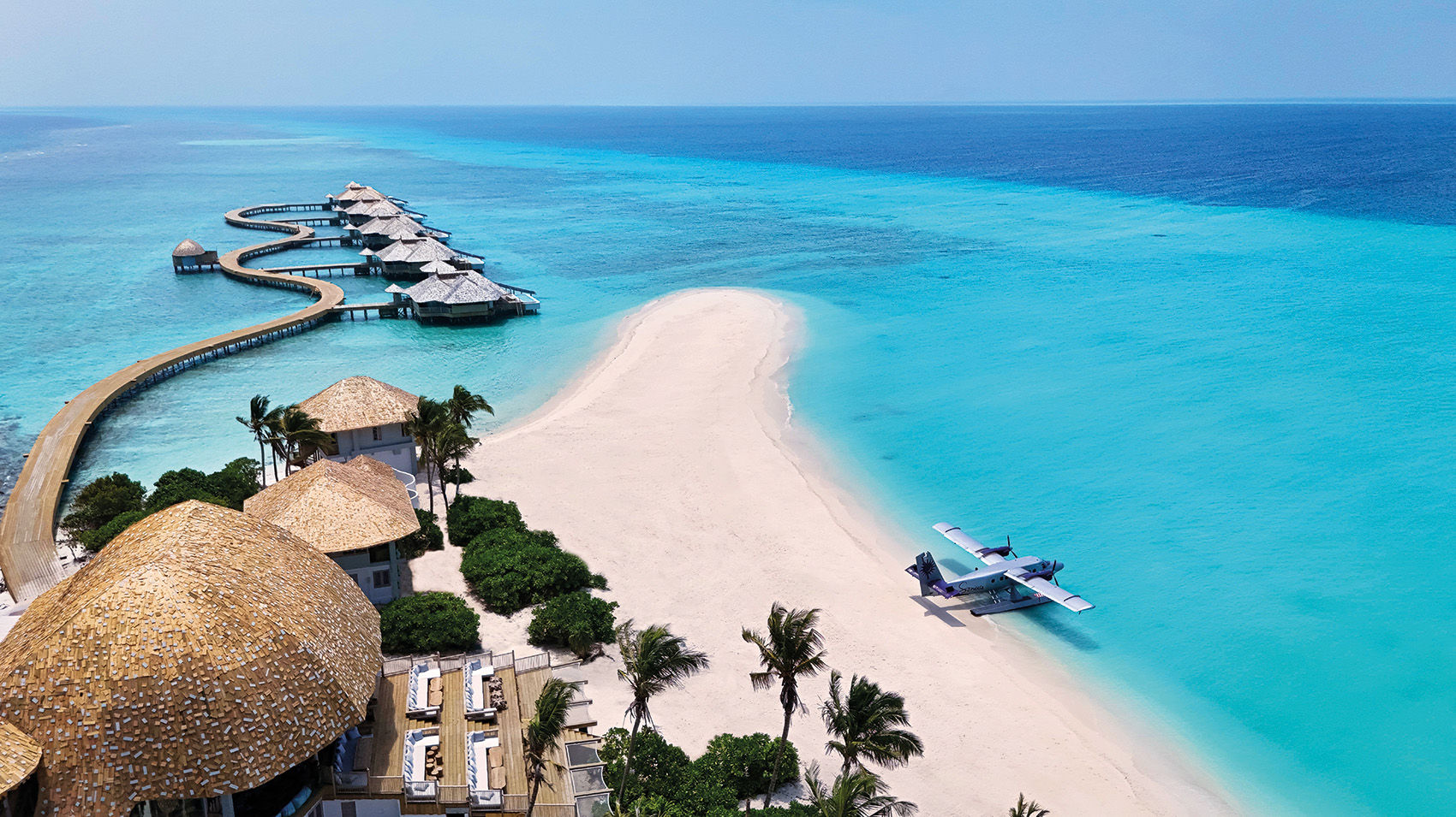 Seaplane arrival at Soneva Secret. Photo by Stevie Mann/Courtesy of Soneva Secret