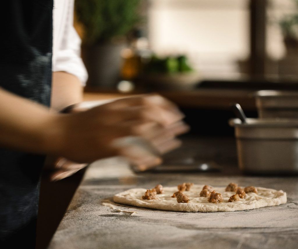 Fiamma, Capella Singapore: Topping on pizza dough