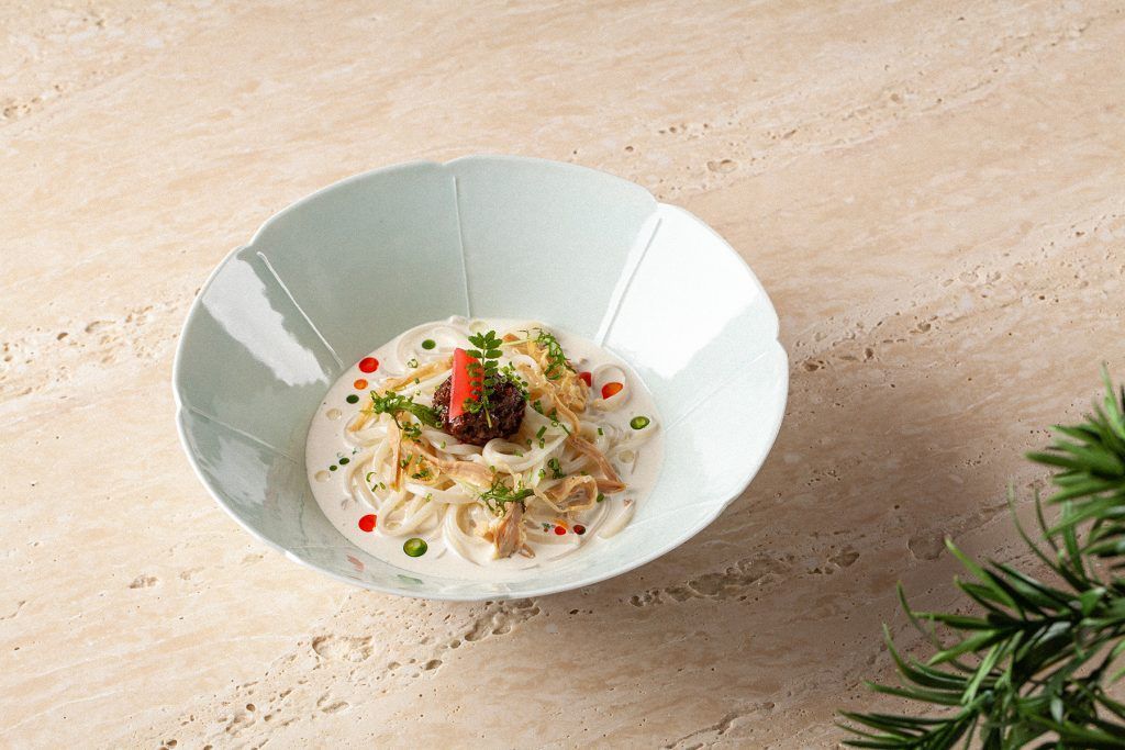 Soy Milk & Chicken Noodles by Mora, Hong Kong