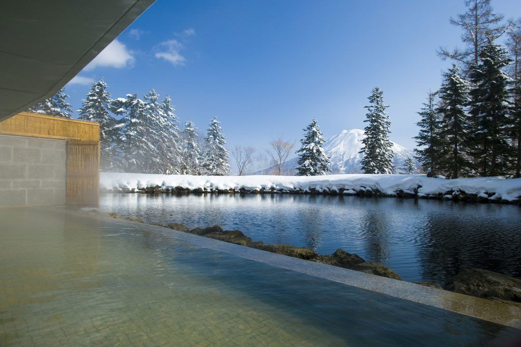 Outdoor onsen at Niseko Village Hilton