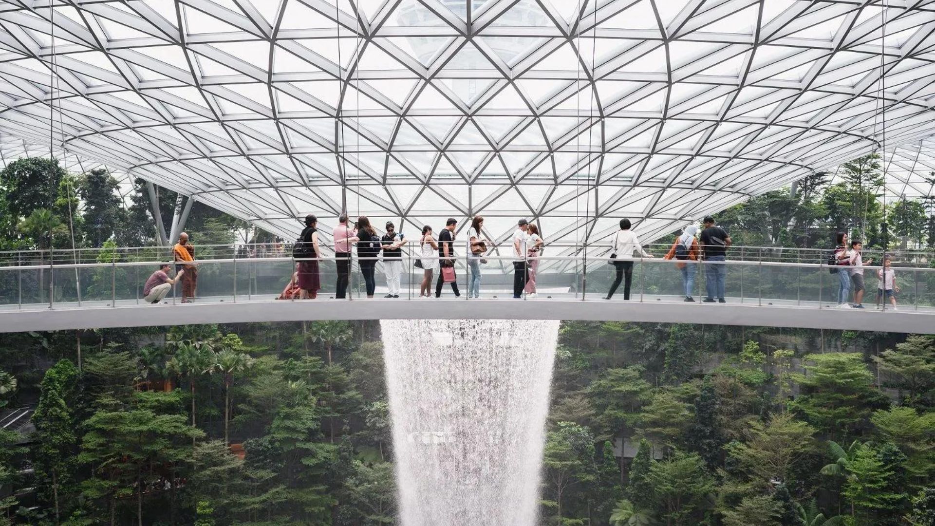 Tallest indoor waterfall