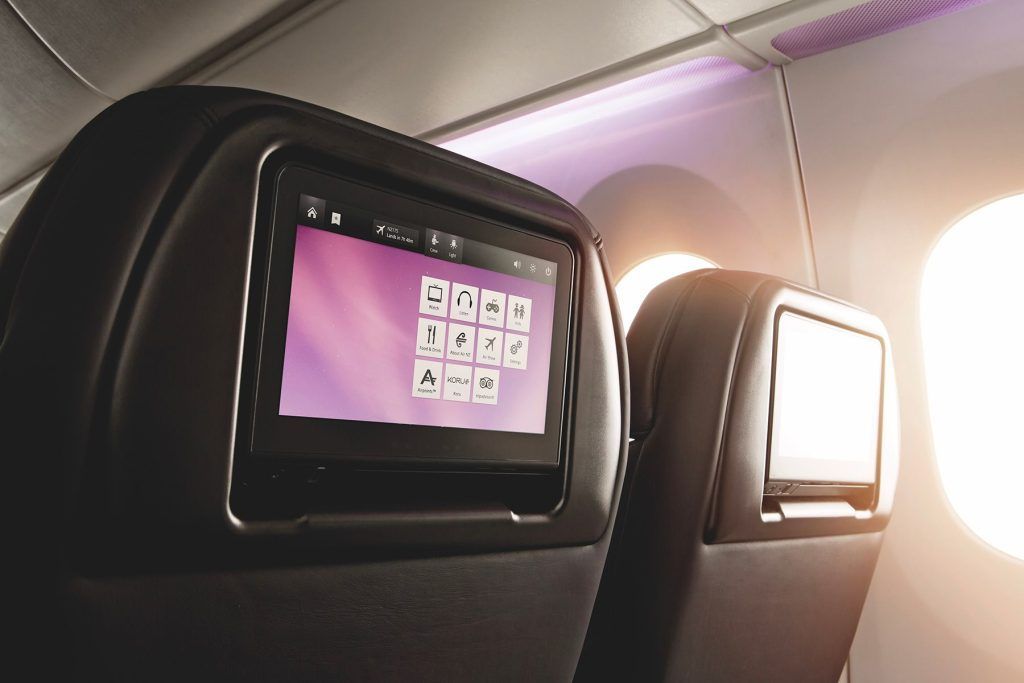 Air New Zealand: 11-inch in-flight entertainment monitor of Premium Economy