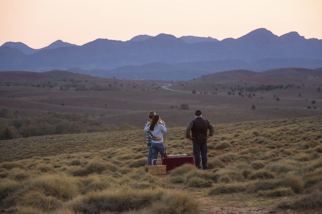 Aboriginal travel guide Australia: Sunset is spectacular at Wilpena Pound Resort