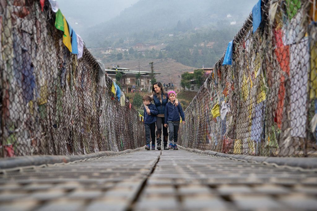 Punakha Suspension Bridge, Bhutan family trip