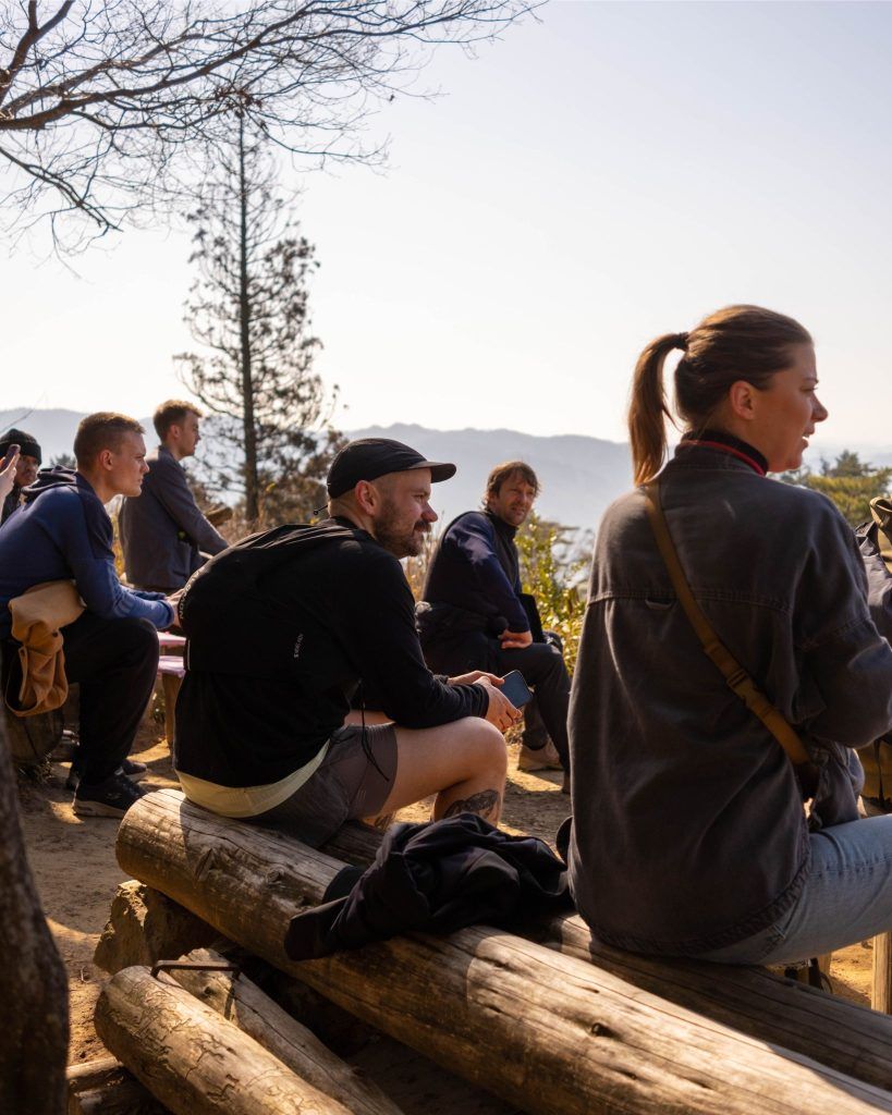 Noma team hiking at Mount Daimonji