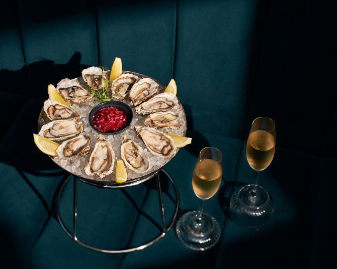 Oyster and Champagne at Florette