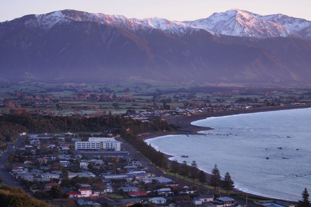 Town of Kaikoura in South Island