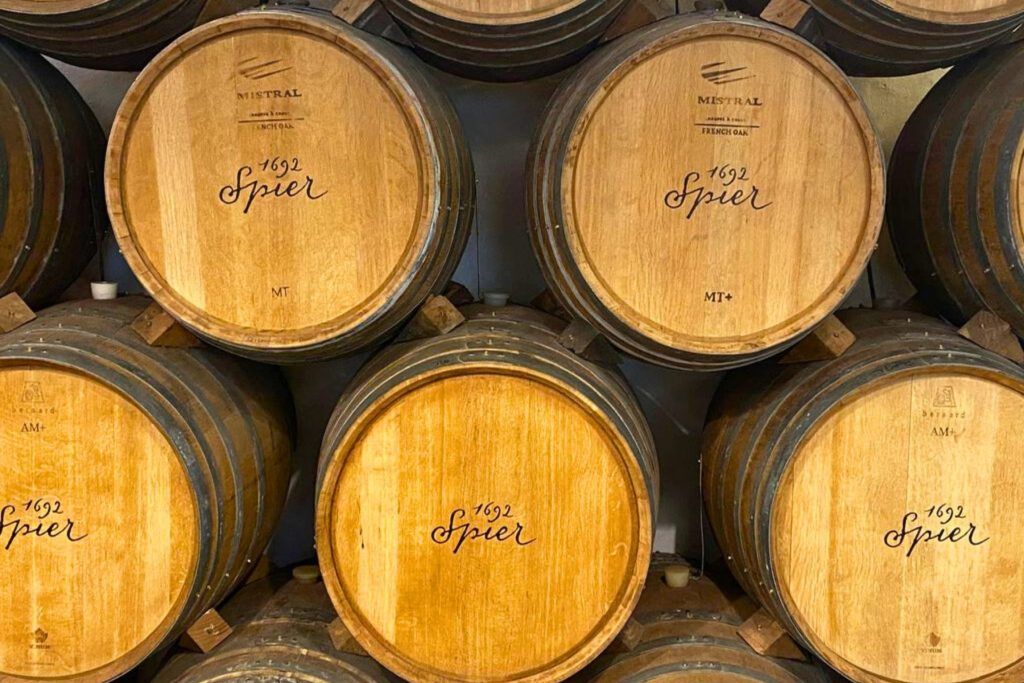 Spier's wines cellar.