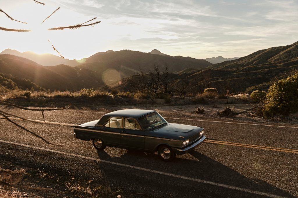 A road trip in desert, Los Angeles, California, USA
