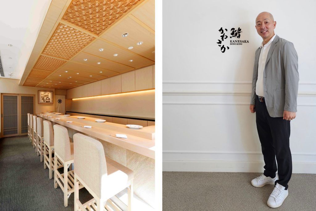 Chef Shinji Kanesaka at his newest outpost, Kanesaka Hong Kong