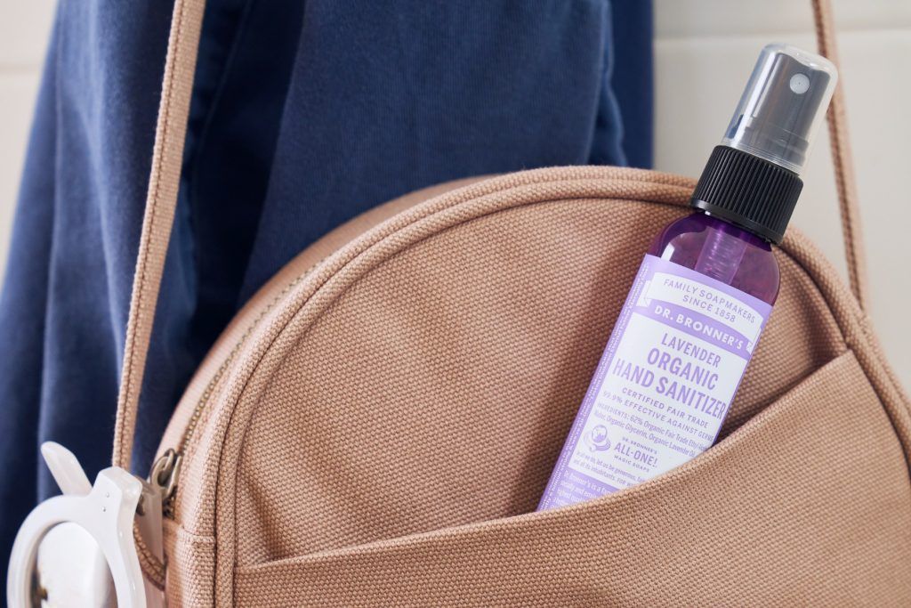 Dr Bronner’s Pure-Castile soap and hand sanitiser.