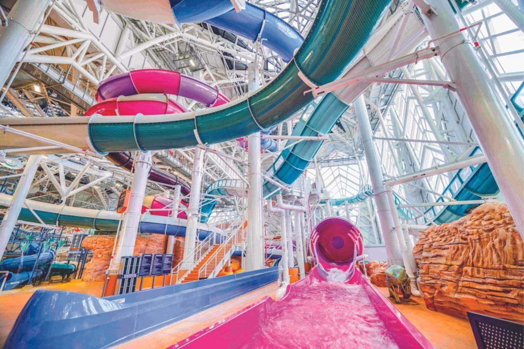 Intense waterslide action at Studio City Macau.