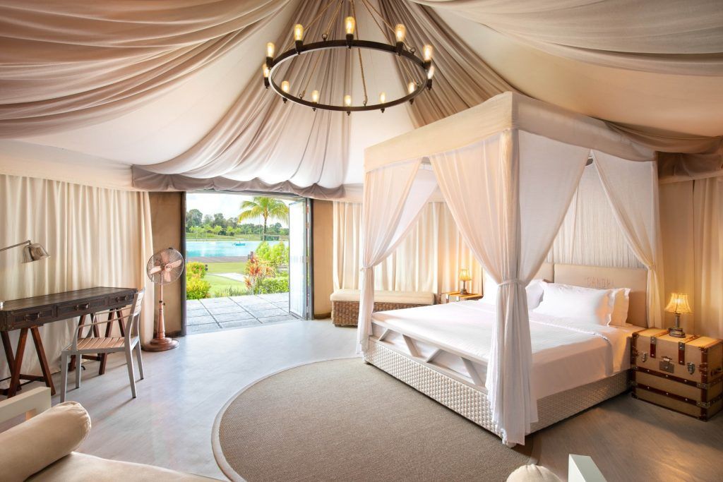 Spacious tents right by the water at the breezy Natra Bintan.