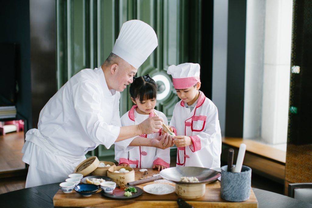 Making dumplings with executive chef Li Chi-Wai