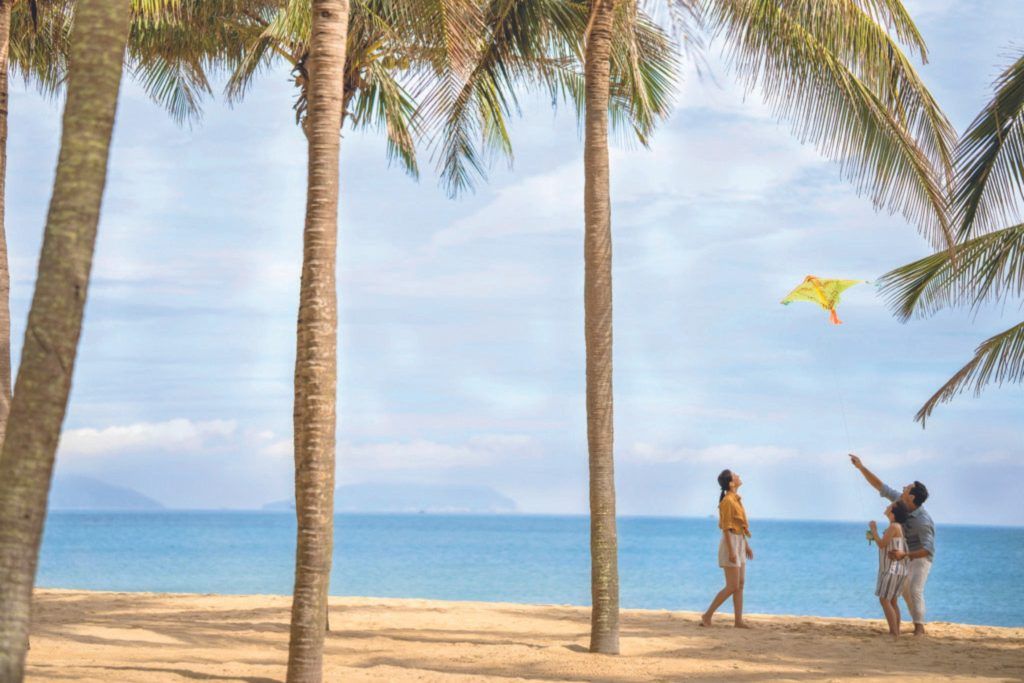 Flying kites at InterContinental Danang Sun Peninsula Resort