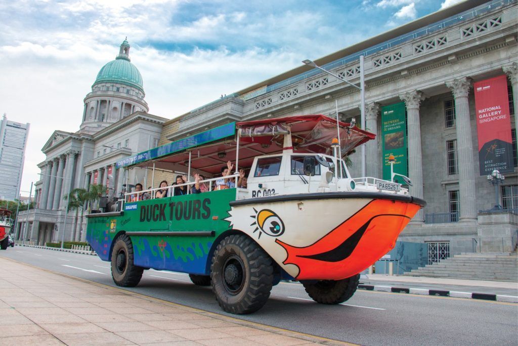 The distinctive amphibious Singapore Ducktours "bus."