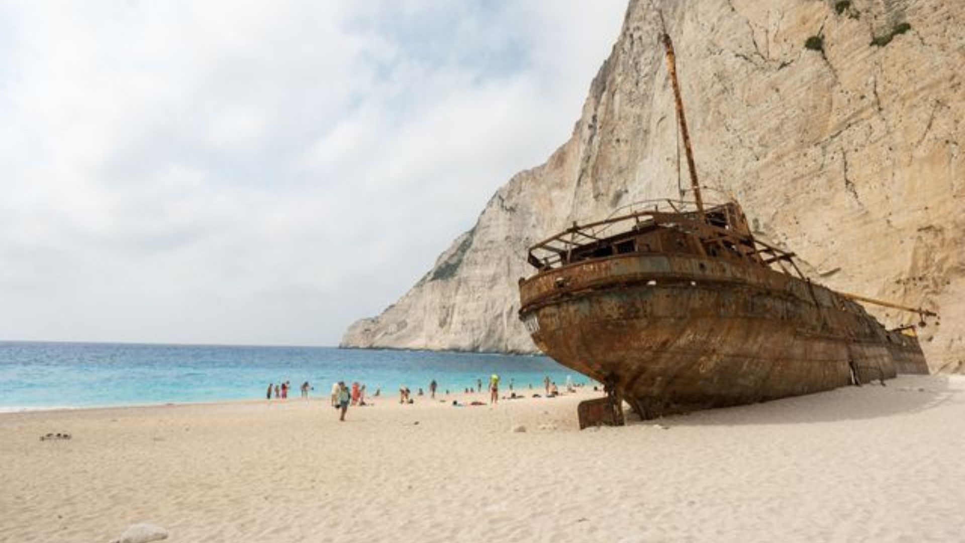 A shipwreck in See Navagio Beach