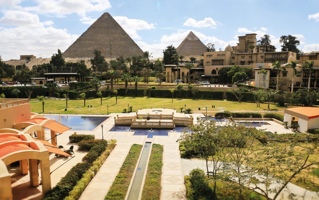 View of the pyramids during the day from Marriott Mena House