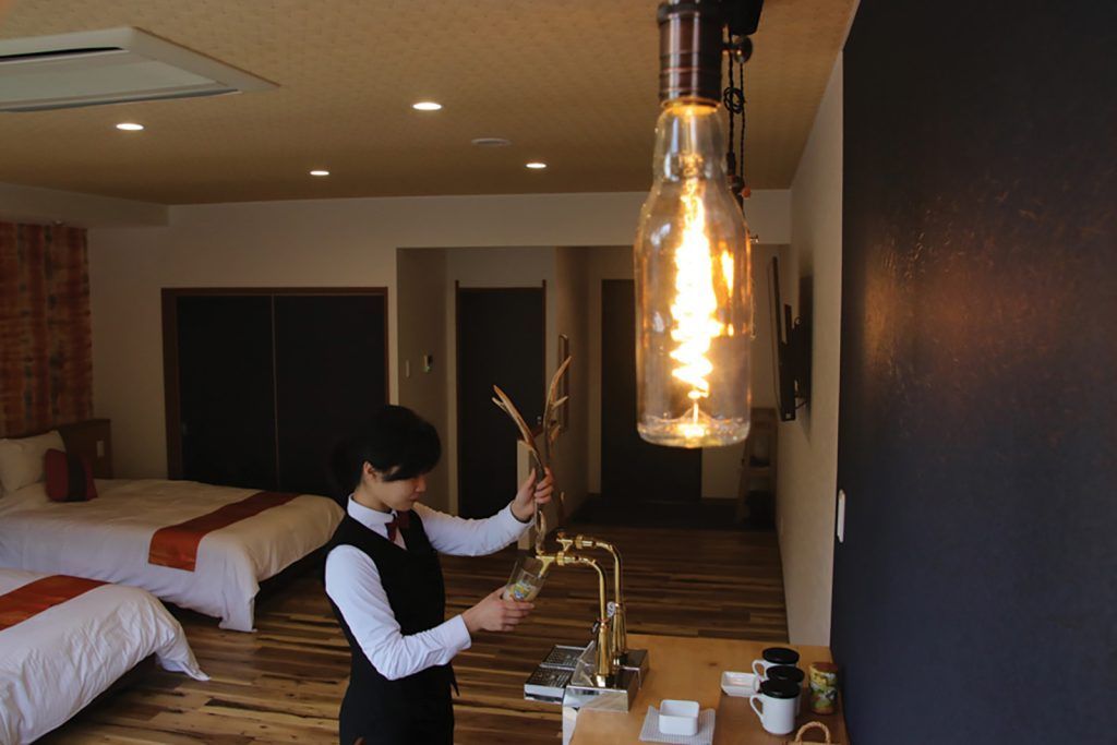 In-room beer on tap at Hinotani Onsen Misugi Resort.