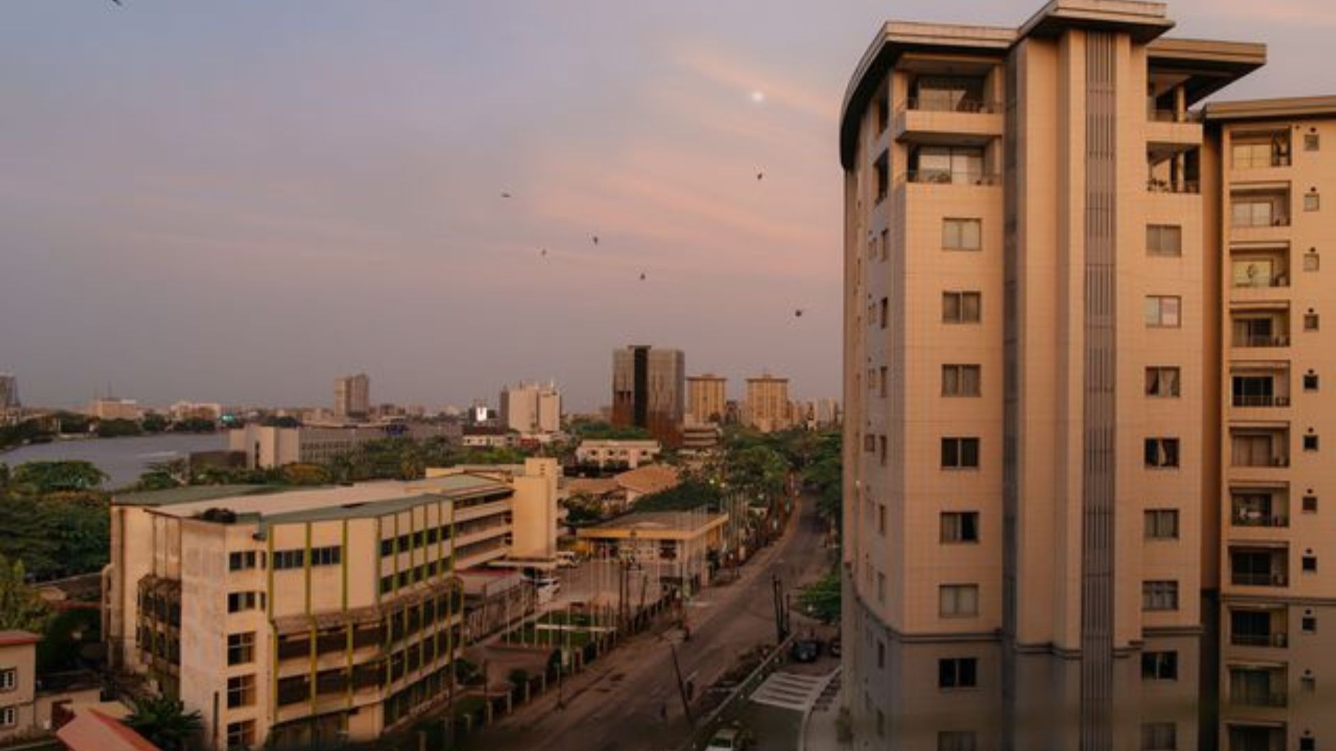 Twilight in the city's Victoria Island