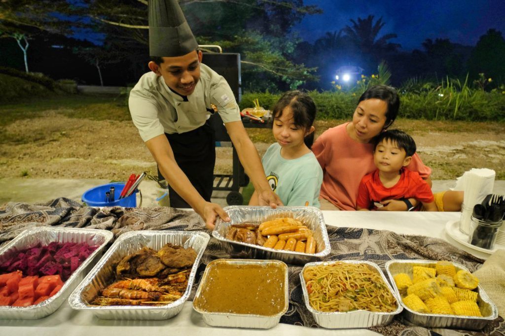 The outdoors barbecue at the farm’s picnic grounds