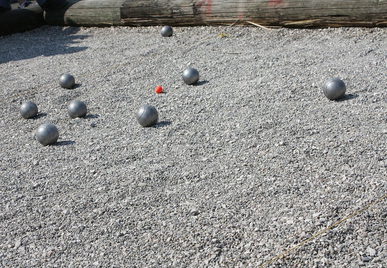 petanque ball game - white town french colony