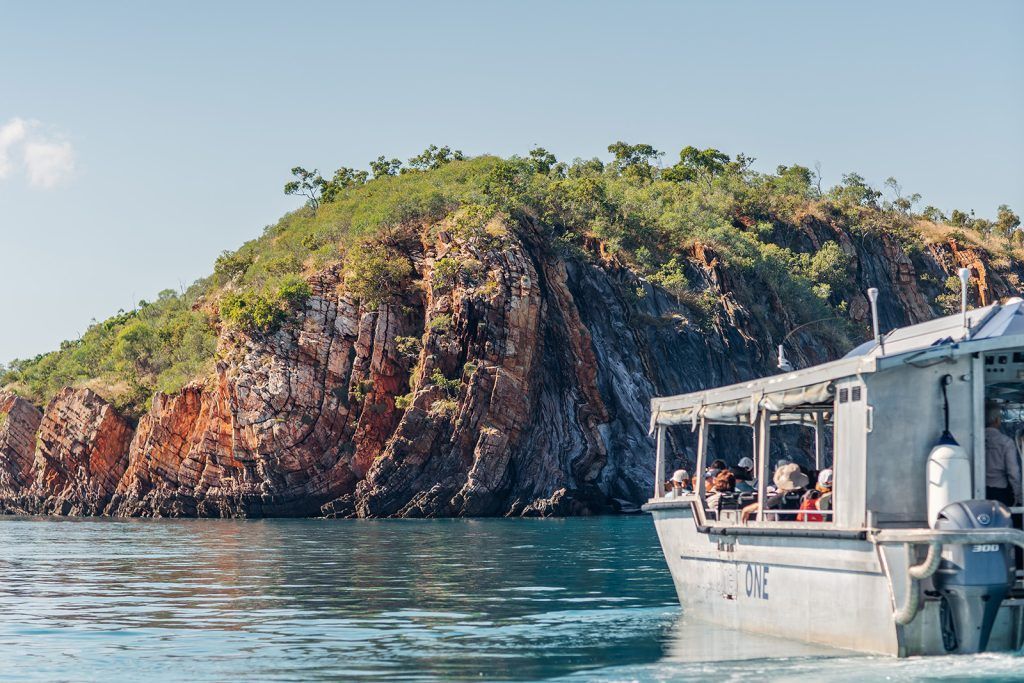 Guests onboard the Xplorer admire The Kimberley's unique Geology