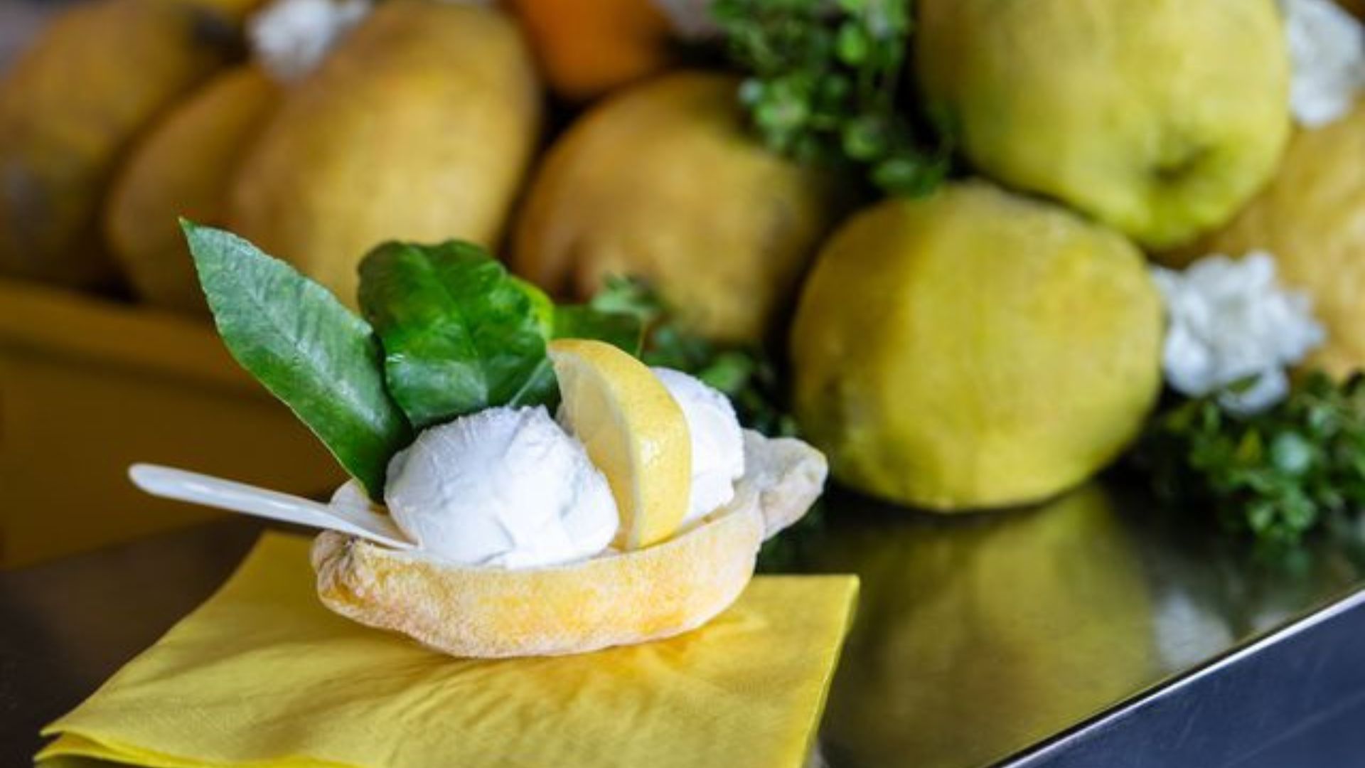 Lemon sorbet in Capri