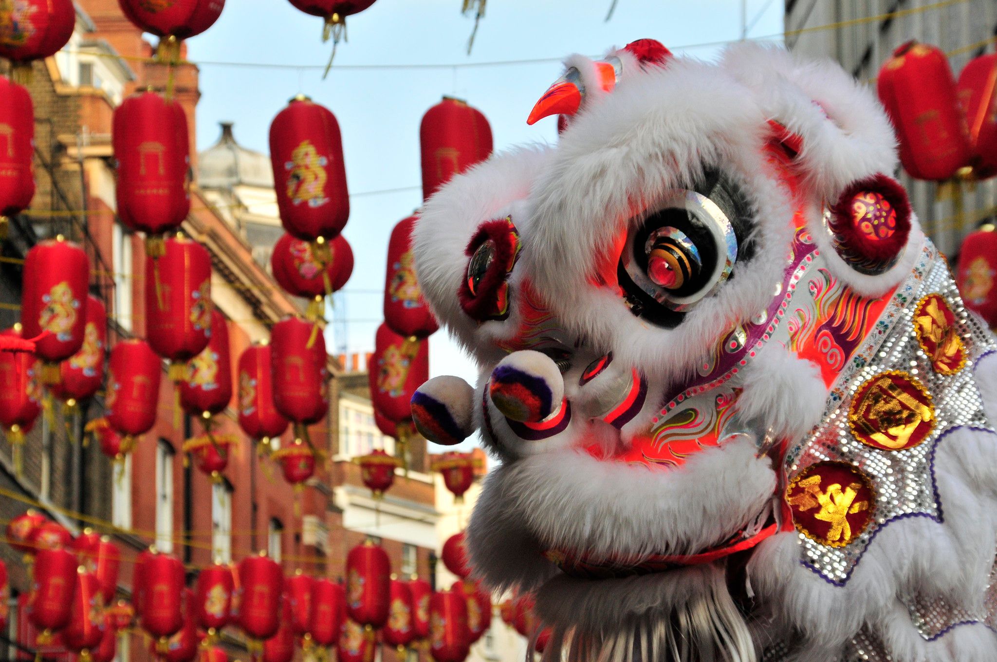 Chinese New Year decorations in London