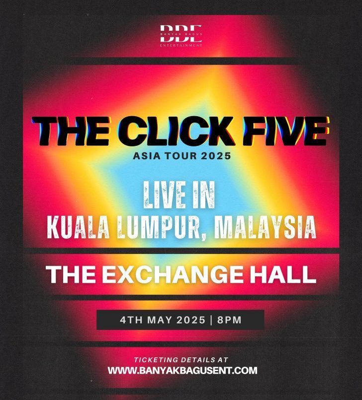 Scheduled to perform at The Exchange Hall in Kuala Lumpur, The Click Five is set to reunite as they kickstart their 2025 Asia Tour with a concert in Malaysia on 4 May 2025.
