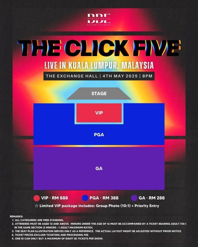 Catch The Click Five’s reunion as they return to Malaysia for a concert as part of their 2025 Asia Tour. Find all the details for the upcoming gig in Kuala Lumpur including venue and ticket prices.