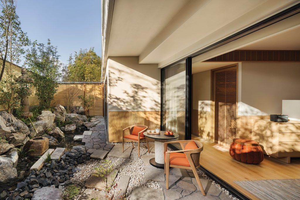 A Premier suite at Six Senses Kyoto has its own private garden